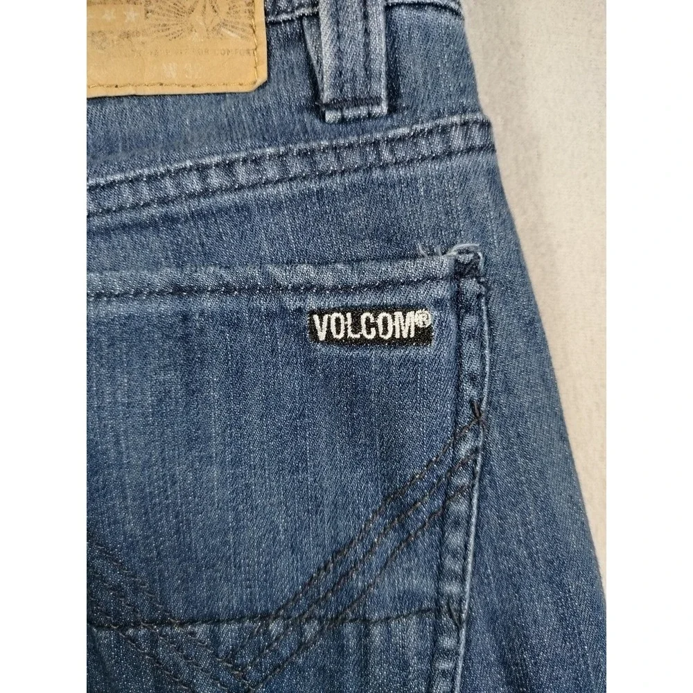 Volcom Vorta Jeans Mens 32 Blue Slim Fit Straight Denim Skater Grunge Skatelife
